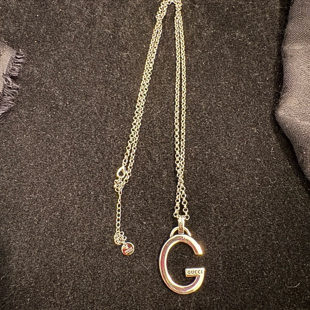 Gucci Silver G Pendant Necklace
